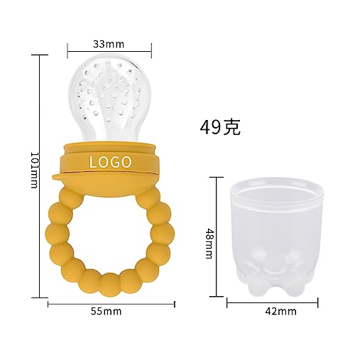 Image of Fruit Pacifier Feeder Baby Fruit Food Feeder Pacifier Silicone Fruit Feeder Baby Fruit Feeder Pacifiers Teething Relief Toys for Baby Kids Children(Dark Yellow