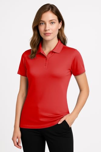 Image of Opna Women's Dry-Fit Golf Polo Shirts 3-Button Golf Polo's in 20 Colors XS-3XL Shirt