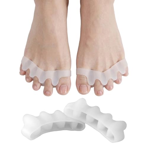 Carehabi Ecarteur Orteil 2 Paire Separateur Orteil Silicone Séparateurs D'orteils Réutilisables Pour Femmes et Hommes pour Correction de l’Hallux Valgus