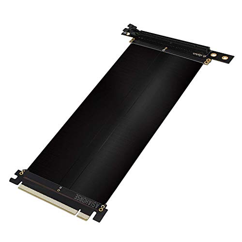 AsiaHorse New PCIE 3.0 16x High Speed Flexible Extender Riser Cable Card Extension Port Adapter 200mm(90 Degree Angle Black)