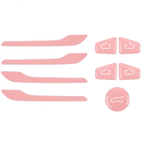 frani Exterior Door Handle Covers/Interior Door Switch Covers/Trunk Button Cover 3Pcs Pink Designed for Tesla Model 3/Y 2016-2025(Not for M3 Highland/My Juniper)