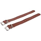 Abaodam 1 Pair Bike Basket Strap Replacement, Adjustable PU Leather Front Basket Fastener with Buckle, Brown Detachable Securing Straps for Bicycle Scooter
