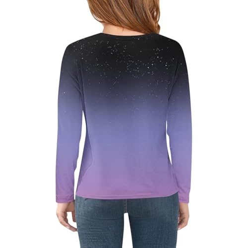 Girls Gradient Shirt Long Sleeve T-Shirts Cotton Graphic Tees Shirts Fall Tops Casual Round Neck Tshirts2