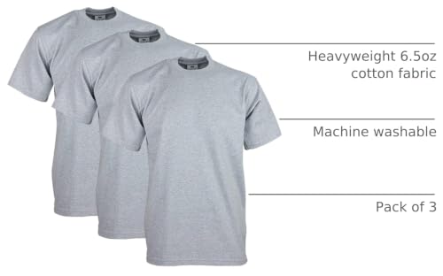 Image of Pro Club Men's 3-Pack Heavyweight Cotton Short Sleeve Crew Neck T-Shirt