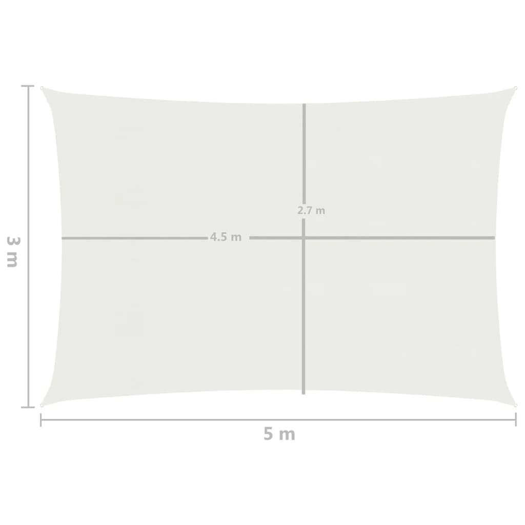 Voile d ombrage 160 g m² Blanc 3x5 m PEHD