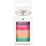 folia 12141 - Samtbänder PASTEL, 5 x 2 m, Samtband Mix in Pastellfarben, als dekoratives Schleifenband oder als Geschenkband