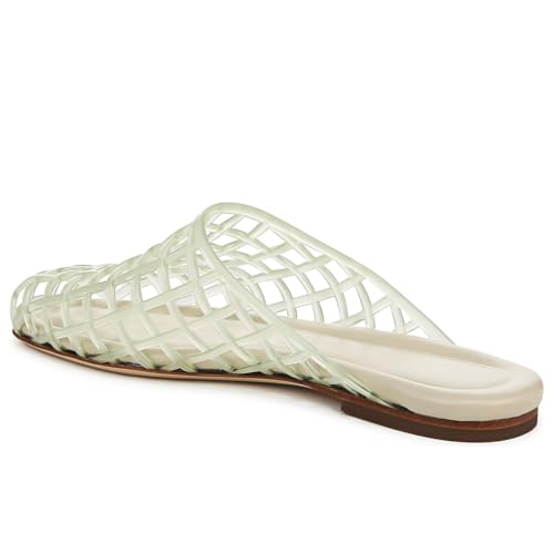 Image of Jelly Shoes for Women Jelly Mesh Flat Sandals Closed Toe Round Toe Slides Flats Slip on Summer Slippers Mules