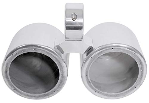 Image of Rockville DMAC65S Silver Dual 6.5 inch Wakeboard Tower Speaker Enclosure | Speaker Pod, Polished Finish, 100% Waterproof, Internally Wired, Marinized, Fits 2 inch to 2.5 inch Towers