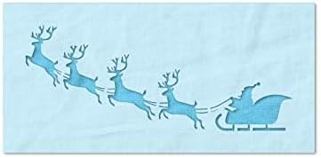 Stencil Stop Santa and Sleigh Stencil - Reusable for DIY Projects, Painting, Drawing, Crafts - 14 Mil Mylar Plastic (18 x 7.13 inches)