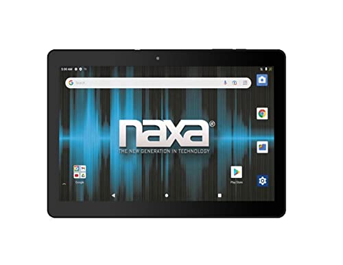 Image of Naxa NID-1021 Core Android 11 Tablet with 10.1 inch HD IPS Screen and USB Keyboard Case, 1.6 GHz Quad Core Processor, 2GB Ram, 16GB Storage, Front and Rear Cameras, Speaker and Microphone, Black