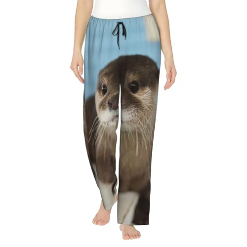 Pantalon de pyjama loutre femmes vêtement de nuit doux léger S-3XL