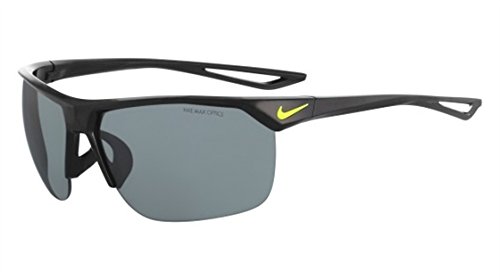 Nike Golf Trainer Sunglasses, Black/Volt Frame, Grey with Silver Flash Lens