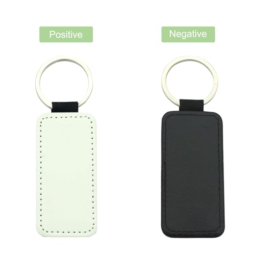 Image of 12 Pcs Sublimation Blank Keychains,PU Leather White Keychains Ornament Pendants for Man Women Crafts Heat Transfer