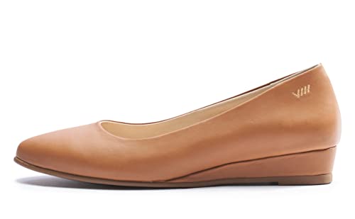 VISCATA Roma Women's Leather Flat, U-Cut Toe, Spain Handmade Casual Flat Comfortable Shoes with a Sturdy All Natural 1” Wedge. Made with Cushioned Leather Insole and Lined with Premium Leather
