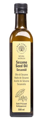 Raw Farm – Aceite de sésamo crudo – 500 ml – prensado en frío – sin refinar – ideal para ensaladas, aderezos o cuidado de la piel – vegano