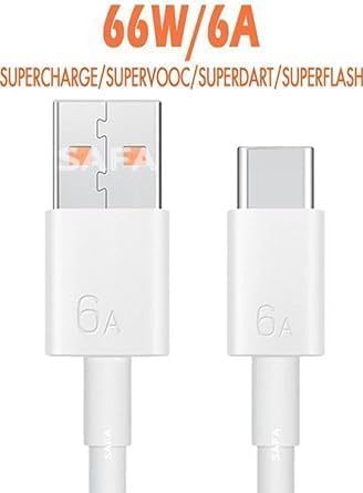 Image of Original 66W Flash Type C Charger (Included Cable) with Vivo V21,V21 Pro,V23 5G,V23e 5G,V23 Pro 5G,vivo 23e, iqoo Z5,Z6,Z6x, iqoo neo 3, iqoo neo 6,neo 7 & Other Devices(DP90)