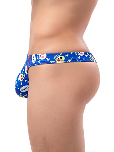 iKingsky Men's Printed Thong Underwear Low Rise Bulge Thong Sexy T-back Under Panties for Men3