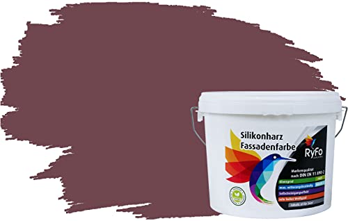 RyFo Colors Silikonharz Fassadenfarbe Lotuseffekt Trend Bordeauxbraun 6l -...