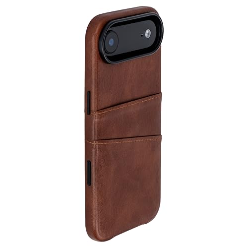 Étui en cuir synthétique brun Dockem M2 Exec haut de gamme pour iPhone 17 Air