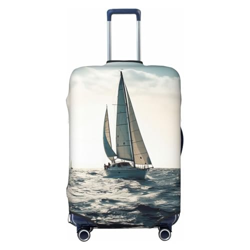 Travel Luggage Cover Ocean Sailing Suitcase Protector Elastic Washable Stretch Suitcase Protector Anti-Scratch Travel Suitcase Cover Fit 18-32 Inch Luggage - Main Image