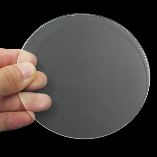 Image of Hitefu Clear Circle Acrylic Sheets, 4.3 Inch, 10 Packs, 3mm Thick | Transparent Plexiglass, For Signs & Photo Frames, Art Craft & DIY Display Projects