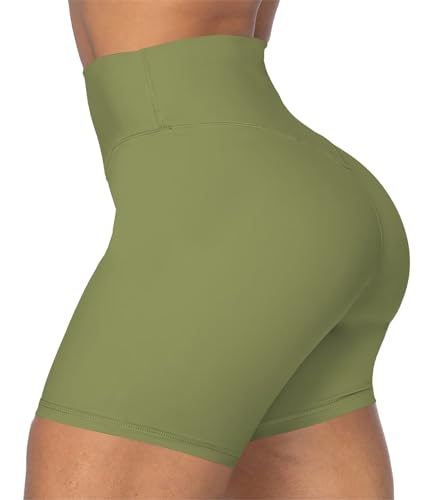 Image of Sunzel No Front Seam High Waist Biker Shorts for Women, Squat Proof Yoga Workout Gym Bike Shorts
