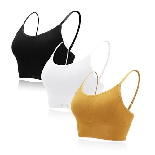 Image of Kaththai Women Cotton Padded Wire-Free Sports Bra with Adjustable Straps Soft Padded Push-Up Bra for Yoga, Fitness (Free Size Bra Fit Up to 28,30,32,34)