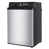 Ecojoy 3 Way Propane Refrigerator, 2.1 Cu.Ft Camper Gas Fridge 110V/12V/LPG, Quiet Outdoor Camper RV Refrigerator, Compact Refrigerator for Semi Truck, Camper Van, RV, Garage, Boat