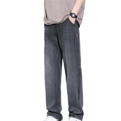 Men's Summer Jeans Thin Workwear Denim Pants Vintage Wide Leg Jogger Trousers Streetwear Fashion