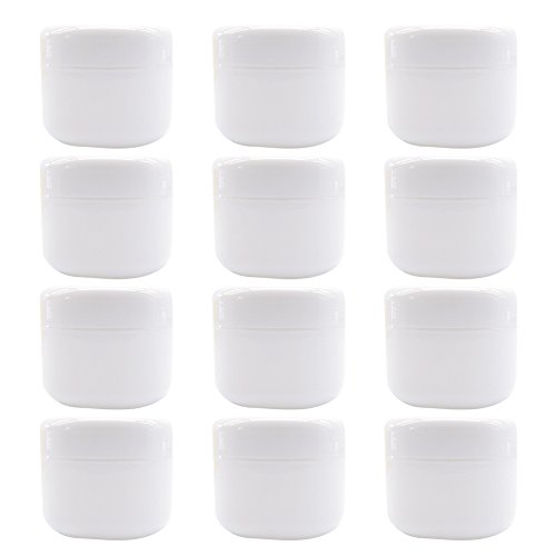 Vococal - Set de 12 Piezas 50G Plástico Vacío Claro Envase de Crema Cosmética para Bálsamo Labial de Viaje y Otra Comestic