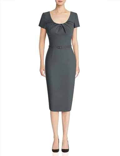 MUXXN Women's Asymmetrical Neckline Bandage Bodycon Juniors Dress (2XL Gray)