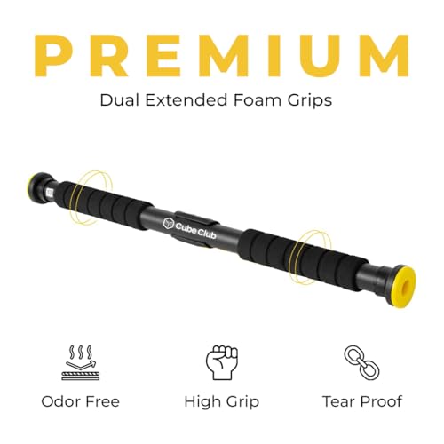 Pull Up Bar Doorway Adjustable Length (63cm-95cm) Hanging Rod Chin Up Bar for Home Workout with Bubble Meter | Door Pullup Exercise Equipment Hanging Rod Capacity 200Kg (1 Year Warranty) 2 319k1Qj9ZWL