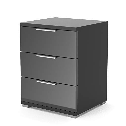 Vicco Nachttisch Florenz, Nachtkommode, Schwarz Hochglanz, 46.2 x 60 cm Vicco Nachttisch Florenz, Nachtkommode, Schwarz Hochglanz, 46.2 x 60 cm