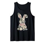 Funny Bunny Crochet Patchwork Camo Rabbit Happy Easter Day Tank Top