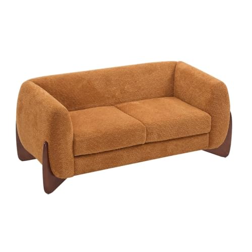 Image of Boucle Upholstered 5-Seater Sofa and Loveseat Caramel