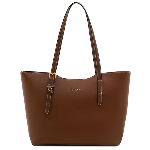 Image of Miraggio Riva 14 Inch Laptop Tote Bag For Women Office Use | Office Tote Bag With Padded Laptop Sleeve And Zipper Closure | Stylish Totes