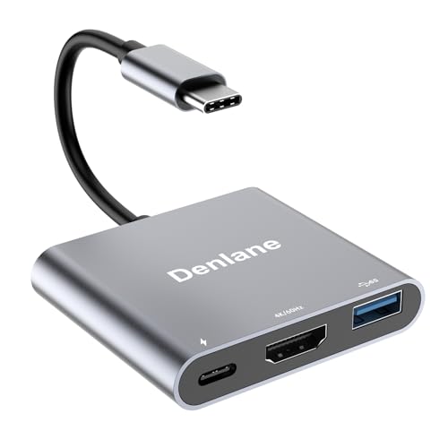 Denlane USB C to HDMI Adapter 4K@60Hz, USBC Digital AV Multiport Adapter with USB 3.0 & 100W Fast...