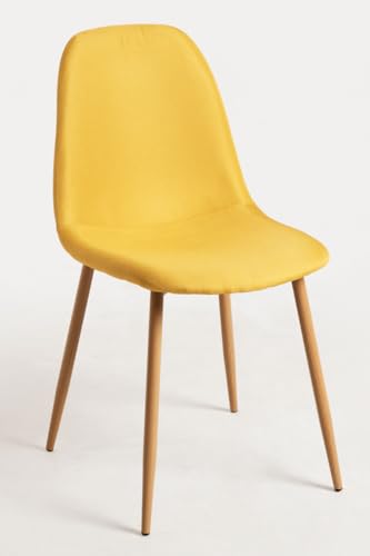 Regalos Miguel - Sillas Comedor - Silla Teok Tela - Amarillo