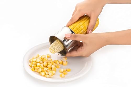 Image of Corn Cutter Corn Striper Corn Seed Remover Stainless Steel Blade Handle Threshing Corn Seeds Easy Corn Kernels Peeler