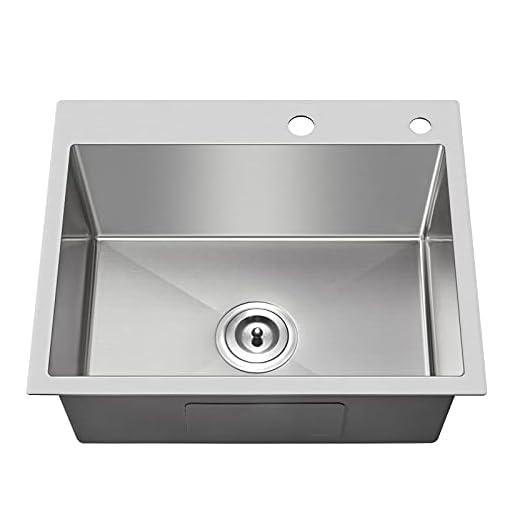 MENATT 20-inch Drop in Kitchen Sink, SUS304 Stainless Steel Top-Mount Handmade Kitchen rv Sink, Single Bowl Sink with Basket Strainer, 20"*16"*9" (Brushed)