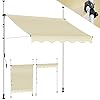 KESSER Clamp Awning with Hand Crank for Balcony Balcony Screen no Drilling UV Resistant Height Adjustable Water Repellent Sun Protection Patio Canopy Easy Assembly 300 cm