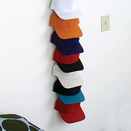 Perfect-Curve-Cap-Rack36-System--Hat-Rack-for-Baseball-Caps-Over-Door-Organizer-Baseball-Cap-Organizer-Hat-Hangers-for-Closet-Hat-Organizer-for-Wall-12-Clips-Hold-up-to-36-caps-Black