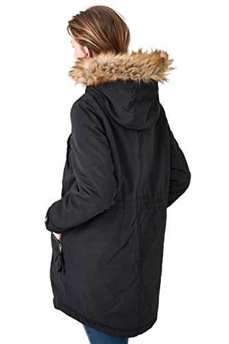 Royal Matrix Women's Winter Coats Hooded Parka Coat Fleece Lined Warm Long Winter Jacket Thick Coats With Pockets (Black Upgrade, 14) #TOP2