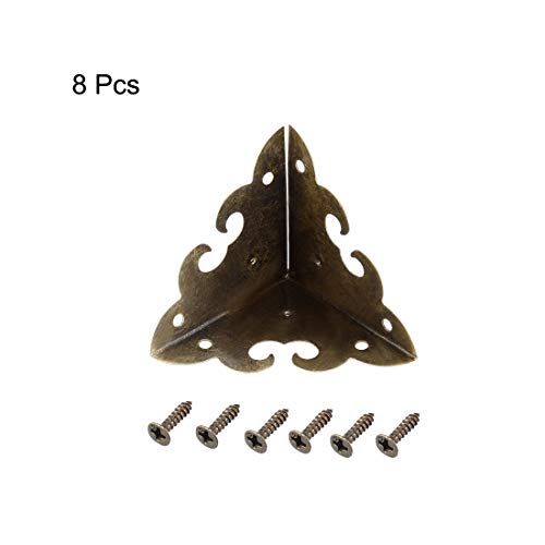 Image of uxcell Metal Box Corner Protectors Edge Guard Protector 45x45x45mm Bronze Tone 8pcs