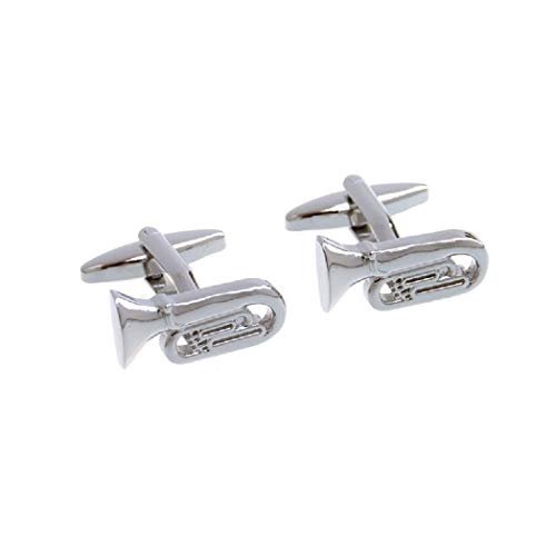 MRCUFF Tuba Euphonium Bass Tuba Pair of Cufflinks in a Presentation Gift Box & Polishing Cloth