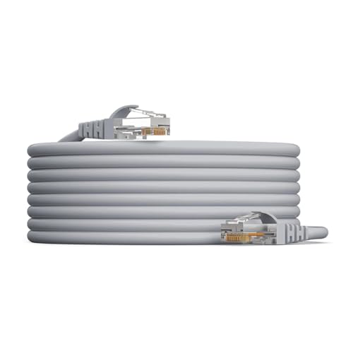 Image of JUAA CAT6 Ethernet Cable 5 Meter High Speed LAN Wire with RJ45 Connector for Stable Internet Connection on PC, Laptop, Router, Modem, Smart TV and Gaming Consoles (Grey) (500, Centimeters)