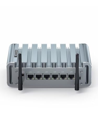 Image of WEIDIAN Fanless PC 2.5GbE, Micro Firewall Appliance 6 I225-V 2.5GbE NIC Ports, Network Gateway Soft Router Mini Computer, Celeron J4125, AES-NI, Auto Power On, RTC, VESA(8GB RAM 128GB SSD)