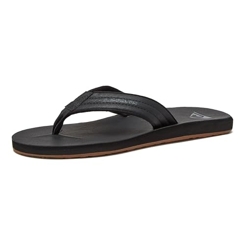 Quiksilver Herren Carver Nubuk Sandale, Einfarbig Schwarz, 43 EU