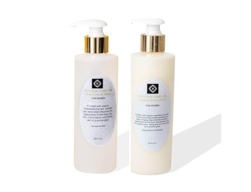 Onyx Skin Care Line Organic Duo Skin Body Wash & Lotion System (8 fl oz each bottle) (Bulgarian Rose)