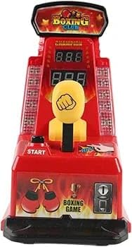 Mini Boxing Arcade Game for Kids with LED Score Display and Punching Bag, Red-image-39